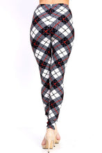 full- length one size- Women's 0-14 and plus size- women's 14-20 mix print red and black plaid leggings are so soft, stretchy, lightweight, and have a 1" inch waistband. smooth fabric, 92% Nylon 8% spandex 