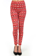 full- length one size- Women's 0-14 and plus size- women's 14-20 mix print fair isle christmas print leggings are so soft, stretchy, lightweight, and have a 1" inch waistband. smooth fabric, 92% Nylon 8% spandex 