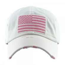 American Flag Embroidered Distressed Baseball Hat