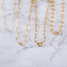 Chunky gold love knot chain linked necklace