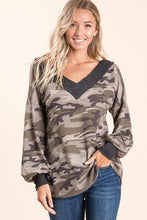 Slouchy Multiway Camo Waffle Sweater