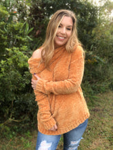 Chenille Mustard Cowl Neck Sweater