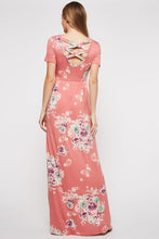 Mint or Coral Cross Back Floral Maxi