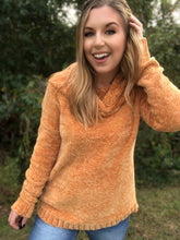 Chenille Mustard Cowl Neck Sweater